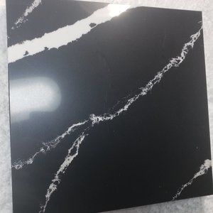 Quartz Stone Cutting Board cheese black marble white veining design  10x10